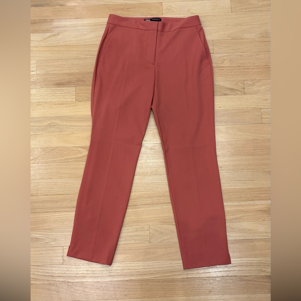 Zara straight-leg pink pants